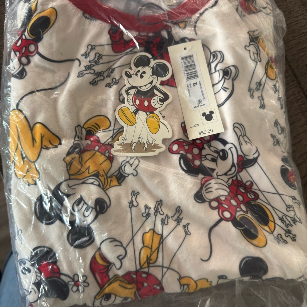 Disney Mickey and Minnie Mouse Graphic Pajama Set - Red, Yellow, Black, White
